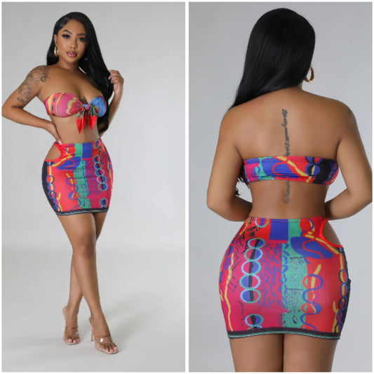 Colorful skirt set